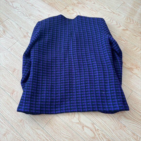 Purple Black Vintage Blazer Coat Jacket Grunge Medium - Picture 3 of 3